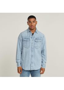 G-Star Raw Jeanshemd G-STAR "Dakota Slim", Damen, Gr. XXL, N-Gr, blau (sun faded blau mist), Denim/Jeans, Obermaterial: 100% Baumwolle, unifarben, slim fit, mit Druckkn&ouml;pfen,mit Schlitz, Hemden Jeanshemd