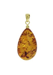 Kettenanh&auml;nger OSTSEE-SCHMUCK "- Tropfen ca. 34 mm lang - Gold 333/000 - Bernstein -" Gr. 44, gold (gold 333, goldfarben, gelb), Schmuckanh&auml;nger, Damen, Bernstein, Kettenanh&auml;nger