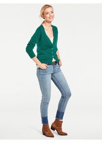 Strickjacke Heine, Damen, Gr. 48, gr&uuml;n (smaragd), 100% Baumwolle, unifarben, Strickjacken Strickjacke