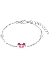 Armband Prinzessin Lillifee "Schmetterling", wei&szlig; (silberfarben, rosa, pink, wei&szlig;, wei&szlig;), Armb&auml;nder, M&auml;dchen, 15cm, Silber 925 (Sterlingsilber), Armband, mit Zirkonia (synth.) und Emaille