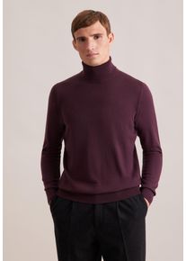 Strickpullover Seidensticker "Schwarze Rose", Herren, Gr. XXL, bordeaux, 100% Wolle, unifarben, regular fit, Rundhals, Pullover Strickpullover, 1/1 Rollkragen Uni