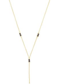 Y-Kette Amor "2039083", grau (gelbgoldfarben, grau), Halsketten, Damen, Silber 925 (Sterlingsilber), L: 45, Y-Kette, mit Zirkonia (synth.)