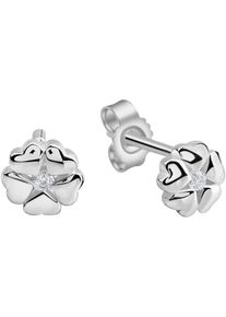 Paar Ohrstecker Firetti "Schmuck Geschenk Silber 925 Ohrschmuck Ohrringe Herzen", silber (silberfarben, kristallwei&szlig;, kristallwei&szlig;), Ohrringe, Damen, 6mm, Silber 925 (Sterlingsilber), Paar Ohrstecker, mit Zirkonia (synth.)