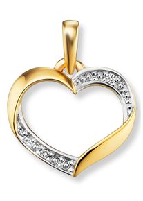 Kettenanh&auml;nger ONE ELEMENT "0.01 ct Diamant Brillant Herz Anh&auml;nger aus 585 Gelbgold", gold, Schmuckanh&auml;nger, Damen, Gelbgold 585, Kettenanh&auml;nger