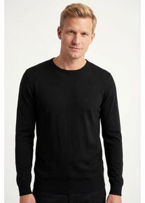 JOOP! Rundhalspullover JOOP "Denny", Herren, Gr. S, schwarz, Strick, Obermaterial: 100% Wolle, unifarben, regular fit normal, Rundhals, elastischer Bund, Pullover Rundhalspullover