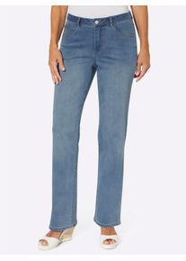 5-Pocket-Jeans Inspirationen, Damen, Gr. 46, Normalgr&ouml;&szlig;en, blau (blau, bleached), 56% Baumwolle, 19% Polyester, 14% Lyocell, 10% Viskose, 1% Elasthan, unifarben, lang, Jeans 5-Pocket-Jeans