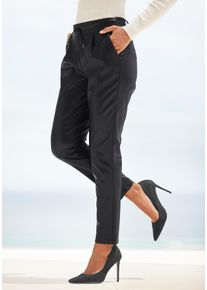 Schlupfhose Lascana, Damen, Gr. 46, N-Gr, schwarz, Web, Obermaterial: 100% Polyester. Beschichtung: 100% Polyurethan, unifarben, figurumspielend kn&ouml;chelfrei, Hosen Schlupfhose, aus Lederimitat, bequeme Stoffhose, elegant-chic