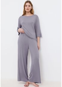 Pyjamahose Triumph "Aura Spotlight Trousers", Damen, Gr. 46, N-Gr, grau (grau shadow), Single Jersey, Obermaterial: 94% Modal, 6% Elasthan, bequem lang, Hosen Pyjamahose, weiches Stretchmaterial, atmungsaktiv