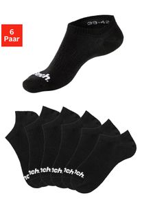 Sportsocken Bench., Damen, Gr. 43-46, schwarz (6x schwarz), Baumwollmischung, unifarben, elastisch, Socken Sportsocken, Sneakersocken verschwinden im Schuh, Topseller