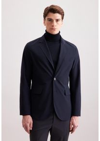 Jackett Seidensticker, Herren, Gr. M, dunkelblau, 100% Polyester, unifarben, regular fit, Sakkos Jackett, 1/1 Uni