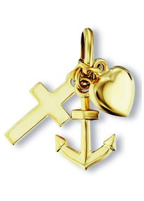 Kettenanh&auml;nger ONE ELEMENT "Glaube Liebe Hoffnung Anh&auml;nger aus 333 Gelbgold", gold, Schmuckanh&auml;nger, Damen, Gelbgold 333, Kettenanh&auml;nger, Religion