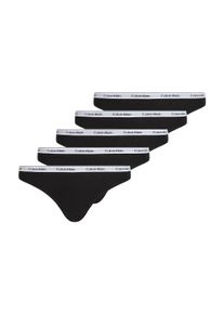 Bikinislip "5 PACK BIKINI (LOW-RISE)", Damen, Gr. S (36), 5 Stk., schwarz (schwarz, schwarz, schwarz, schwarz, schwarz), Jersey, Obermaterial: 90% Baumwolle, 10% Elasthan, Calvin Klein Underwear, unifarben, k&ouml;rpernah, Unterhosen Bikinislip, mit Logobund