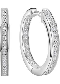 Paar Creolen Firetti "Schmuck Geschenk Silber 925 Ohrschmuck Ohrringe", silber (silberfarben, kristallwei&szlig;, kristallwei&szlig;), Ohrringe, Damen, 17,5mm, Silber 925 (Sterlingsilber), Paar Creolen, mit Zirkonia (synth.)