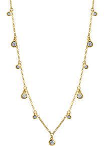 Kette mit Anh&auml;nger Firetti "Schmuck Geschenk Silber 925 Halsschmuck Halskette Kreis rund", gold (gelbgoldfarben, kristallwei&szlig;), Halsketten, Damen, Silber 925 (Sterlingsilber), L: 45 B: 1mm, Kette mit Anh&auml;nger, mit Zirkonia (synth.), B:1mm