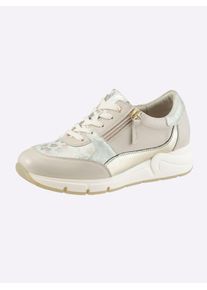 Sneaker Casual Looks, Damen, Gr. 38, elfenbein, Lederimitat, Veloursleder, Schuhe Sneaker
