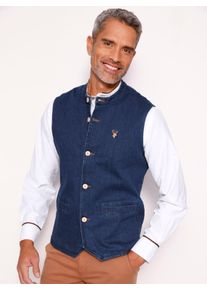 Trachtenweste CLASSIC, Herren, Gr. 58, dunkelblau, 99% Baumwolle, 1% Elasthan, unifarben, Westen Trachtenweste