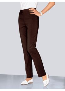 Stretch-Hose Classic Basics, Damen, Gr. 46, Normalgr&ouml;&szlig;en, braun (schokobraun), 64% Polyester, 34% Viskose, 2% Elasthan, unifarben, lang, Hosen Stretch-Hose