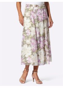 Bahnenrock Inspirationen, Damen, Gr. 46, pistazie, orchidee, bedruckt, 100% Polyester, bedruckt, gebl&uuml;mt, gemustert, mehrfarbig, lang, R&ouml;cke Bahnenrock