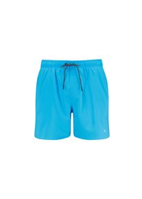 Badeshorts Puma "Puma SWIM MEN MID SHORTS 1P", Herren, Gr. L, N-Gr, blau (light blau), Web, Obermaterial: 100% Polyester, Badehosen Badeshorts, High-Tech Rei&szlig;verschluss an der Ges&auml;&szlig;tasche, Seitentaschen