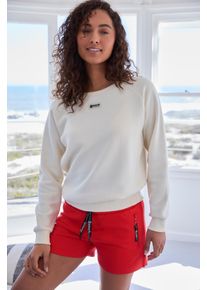 Sweatshorts BENCH. LOUNGEWEAR, Damen, Gr. 44/46, N-Gr, rot, Sweatware, Obermaterial: 60% Baumwolle, 40% Polyester, unifarben, bequem kurz, Hosen Sweatshorts, mit seitlichen Schlitz und Rei&szlig;verschlusstaschen, Loungewear, Topseller