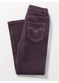 5-Pocket-Jeans Classic Basics, Damen, Gr. 46, Normalgr&ouml;&szlig;en, lila (aubergine), 98% Baumwolle, 2% Elasthan, unifarben, lang, Jeans 5-Pocket-Jeans