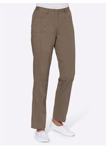 Stretch-Hose Casual Looks, Damen, Gr. 46, Normalgr&ouml;&szlig;en, grau (taupe), 98% Baumwolle, 2% Elasthan, unifarben, lang, Hosen Stretch-Hose