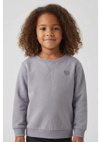 Sweatshirt name it "NMFVIMA LS SWEAT BRU NOOS", M&auml;dchen, Gr. 122/128, lavender gray, angeraute Sweatware, Obermaterial: 60% Baumwolle, 40% Polyester, meliert, unifarben, Basic normal, Rundhals, Rippb&uuml;ndchen, Sweatshirts Sweatshirt