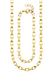 Ketten und Armband Set "Schmuck Geschenk Edelstahlset Halskette und Armband", gelbgoldfarben, ANISTON JEWELRY & WATCHES, Schmuck_Sets, Damen, Edelstahl, Ketten und Armband Set