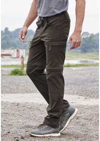 Trekkinghose John Devin, Herren, Gr. 46, N-Gr, schwarz (dunkeloliv), Obermaterial: 95% Polyamid, 5% Elasthan, unifarben, Basic kn&ouml;chellang, Hosen Trekkinghose, Wanderhose mit Zipp- Off Beinen