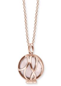 Kette mit Anh&auml;nger Engelsrufer "Powerful Stone Paradise Rosenquarz" Gr. XS, rosa (ros&eacute;goldfarben, rosa), Halsketten, Damen, XS, Silber 925 (Sterlingsilber), L: 50, Kette mit Anh&auml;nger, mit Rosenquarz