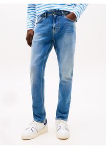 Slim-fit-Jeans Tommy Jeans "Austin Slim Tapered", Herren, Gr. 33, L&auml;nge 36, denim medium, Denim/Jeans, Obermaterial: 99% Baumwolle, 1% Elasthan, regular fit lang, Jeans Slim-fit-Jeans, zum Kn&ouml;chel hin schmaler werdende Jeans mit mittlerer Leibh&ouml;he