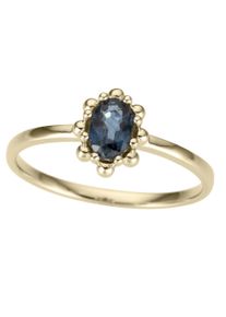Goldring Firetti "Schmuck Geschenk Gold 333 Damenring Goldring Edelstein Farbstein" Gr. 18, gold (gelbgoldfarben, blau), Fingerringe, Damen, 18, Gelbgold 333, 9mm, Goldring, mit Saphir