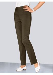Stretch-Hose Classic Basics, Damen, Gr. 46, Normalgr&ouml;&szlig;en, gr&uuml;n (khaki), 64% Polyester, 34% Viskose, 2% Elasthan, unifarben, lang, Hosen Stretch-Hose