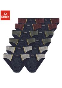 Slip Le Jogger, Herren, Gr. 3, 12 Stk., blau (marine), Jersey, Obermaterial: 100% Baumwolle, unifarben, k&ouml;rpernah, Unterhosen Slip, mit Farbhighlights