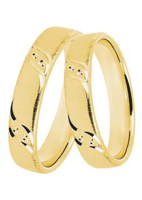 Trauring DOOSTI "Schmuck Geschenk Silber 925 Trauring Ehering Partnerring LIEBE" Gr. 70, gold (gelbgoldfarben), Fingerringe, Damen, 70, Silber 925 (Sterlingsilber), 4mm, Trauring