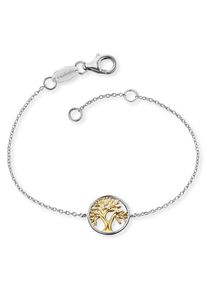 Armband Engelsrufer "Lebensbaum Bicolor", gold (silberfarben, gelbgoldfarben), Armb&auml;nder, Damen, 20cm, Silber 925 (Sterlingsilber), Armband