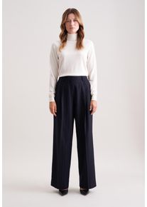 Stoffhose Seidensticker, Damen, Gr. 46, Normalgr&ouml;&szlig;en, wei&szlig; (navy), 39% Wolle, 33% Polyester, 14% Viskose, 13% Polyamid, 1% Elasthan, Hosen Stoffhose