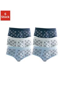 Slip Clipper, Herren, Gr. 7, 6 Stk., blau (wei&szlig;, marine, hellblau), Obermaterial: 100% Baumwolle, gemustert, k&ouml;rpernah, Unterhosen Slip, mit Eingriff, sch&ouml;ne Feinripp-Qualit&auml;t aus reiner Baumwolle, Topseller