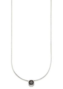 Kette mit Anh&auml;nger Bruno Banani "Schmuck Geschenk Silber 925 Halsschmuck Halskette Schlangenkette Stein", silber (silberfarben, schwarz), Halsketten, Damen, Silber 925 (Sterlingsilber), L: 45, Kette mit Anh&auml;nger, mit Zirkonia (synth.), Korund (synth.) oder Spinell (synth.)