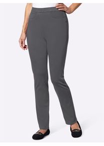 Schlupfhose Classic Basics, Damen, Gr. 46, Normalgr&ouml;&szlig;en, grau (anthrazit), 59% Baumwolle, 30% Polyester, 11% Elasthan, unifarben, lang, Hosen Schlupfhose