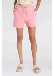 Shorts Gant "REG SHIELD SHORTS", Damen, Gr. XL, N-Gr, pink (geranium pink), Jersey, Obermaterial: 87% Baumwolle, 13% Polyester, regular fit, Hosen Shorts