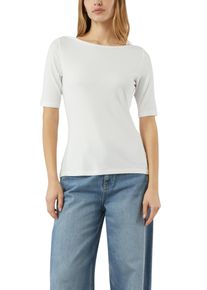 T-Shirt comma, Damen, Gr. 34, wei&szlig;, Single Jersey, Obermaterial: 92% Viskose, 8% Elasthan, unifarben, k&ouml;rpernah h&uuml;ftbedeckend, U-Boot-Ausschnitt, Shirts T-Shirt, halbarm, mit U-Boot.Ausschnitt