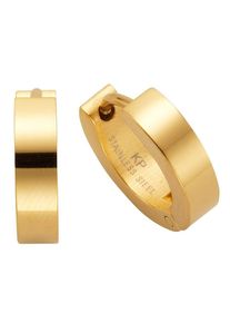Paar Creolen Firetti "Schmuck Geschenk Basic, &Oslash; 14 mm", gold (gelbgoldfarben), Ohrringe, Damen, 14mm, Edelstahl, Paar Creolen