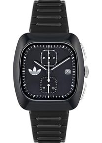 Chronograph adidas originals "RETRO WAVE TWO CHRONO", schwarz, Armbanduhren, Damen, Chronograph, Quarzuhr, Armbanduhr, Herrenuhr, Damenuhr, unisex, Kunststoffarmband