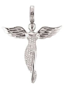 Engelanh&auml;nger Engelsrufer "Bright like a diamond ENGEL MIT STEIN" Gr. S, silber (silber, 925, kristallwei&szlig;), Schmuckanh&auml;nger, Damen, S (26), Silber 925 (Sterlingsilber), 3 g, Engelanh&auml;nger, mit Zirkonia (synth.)