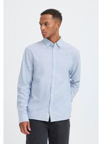 Langarmhemd Blend "BHDARIS SLUB L/S", Damen, Gr. 3XL, N-Gr, faded denim, Web, Obermaterial: 100% Baumwolle, unifarben, regular fit normal, Hemden Langarmhemd