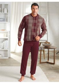 Schlafanzug Normann, Herren, Gr. 44/46, rot (weinrot), 100% Baumwolle, Homewear-Sets Schlafanzug