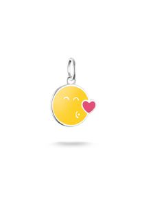 Charm-Einh&auml;nger Thomas Sabo "SMILEYWORLDKiss Charm - Connect", silber (silberfarben, gelb, pink), Charms, Damen, Silber 925 (recycelt), Charm-Einh&auml;nger