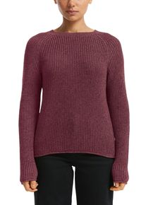 Strickpullover QS, Damen, Gr. XS, rot, Strick, Obermaterial: 50% Baumwolle, 50% Polyacryl, unifarben, normal h&uuml;ftbedeckend, Rundhals, Rollkante, Pullover Strickpullover, mit Strickmuster und Rundhalsausschnitt