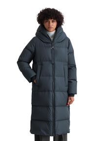 Marc O'Polo Daunenmantel MARC O'POLO, Damen, Gr. 46, blau (tiefblau sea), Web, Obermaterial: 100% Polyester. Futter: 100% Polyamid. F&uuml;llung: 80% Daunen, 20% Federn, regular fit lang, elastischer Bund, M&auml;ntel Daunenmantel, am Saum mit seitlichen Zipper-Schlitzen